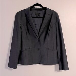 Talbots Women's Wool Blend Blazer Charcoal Grey Pockets Work Business‎ Casual